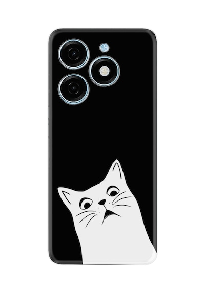 Tecno Spark Go 2024 Kılıf Desenli Silikon Platinium Series Şaşkın Kedi 1900