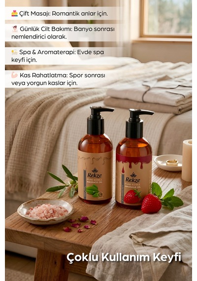 "çilek Aromalı & Natural 120 Ml Vücut Masaj Yağı Doğal, Rahatlatıcı Ve Nemlendirici" - 298182468