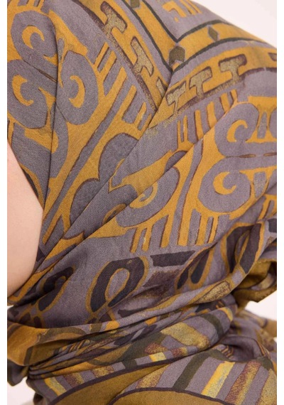 Silk Home Dört Mevsim Antik Motif Viskon Velora Eşarp 6420 Olive
