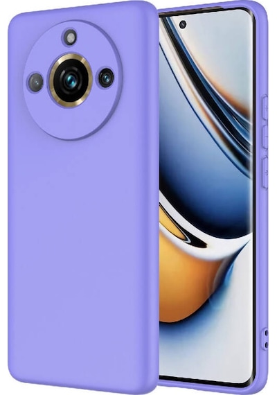 Realme 11 Pro Plus İçi Kadife Dolgulu Şık Candy Lansman Silikon Kılıf Lila