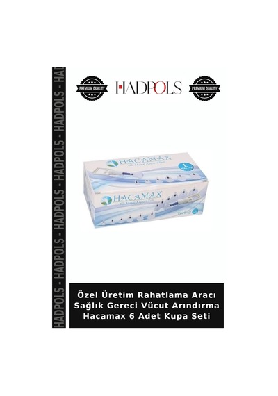 Özel Üretim Rahatlama Aracı Sağlık Gereci Vücut Arındırma Hacamax 6 Adet Kupa Seti