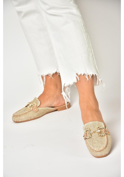 Fox Shoes U250009117 Ten Hasır Kadın Terlik Ten-hasır Ten Rengi