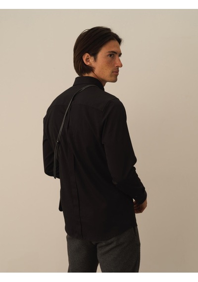 Xint Siyah Pamuk Dokulu Regular Fit Gömlek 700916 SİYAH