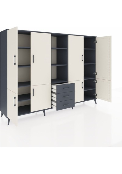 Hyperion Dolap 11 Raflı 3 Çekmeceli 8 Kapaklı 220x44x163 Antrasit Antrasit-aytaşı/antrasit Hyperion Dolap 11 Raflı 3 Çekmeceli 8 Kapaklı 220x44x163 Antrasit Antrasit-aytaşı/antrasit