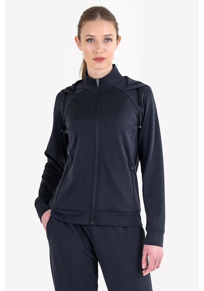 Lescon 23ntbs002109-633 Siyah Kadın Fermuarlı Kapüşonlu Sweatshirt Siyah