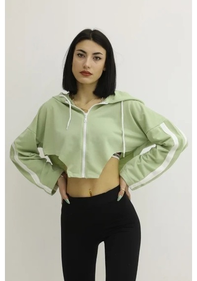 Lukas Kapşonlu Yan Dekolteli Sweat Yeşil - P-019669