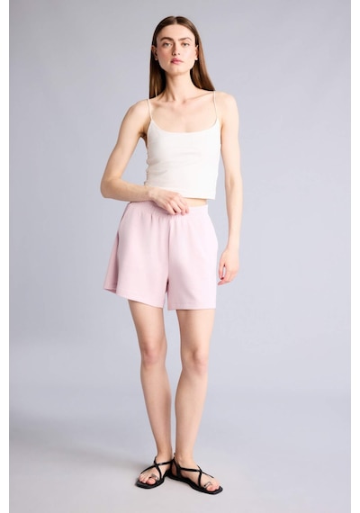 Defacto Relax Fıt Elastik Bel Açık Pembe Bermuda Şort H0575ax26smpn38 Pembe-pn38
