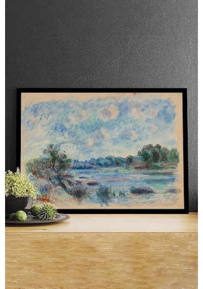 Pster14682 Landscape At Pont - Auguste Renoir Sanatsal Çerçeveli Tablo 40 X 50