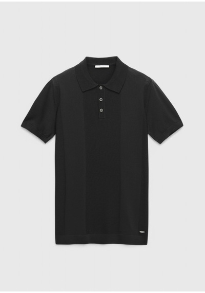 Ramsey Siyah Polo Yaka Jakarlı Triko