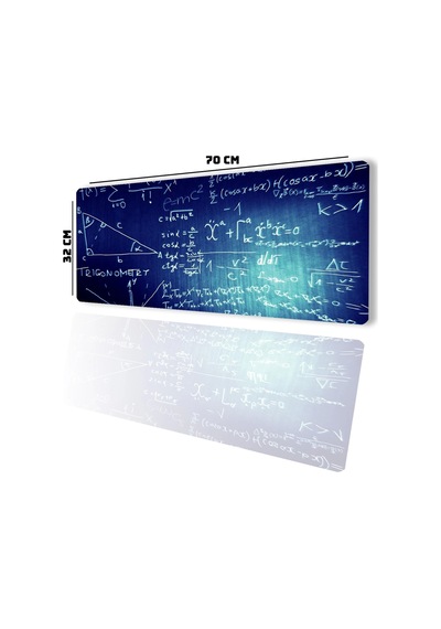 Sonictouch Mavi Geometri Tahtası Gamer Oyuncu Dikişsiz Sıvı Geçirmez Klavye Mouse Pad 32x70cm Mousepad