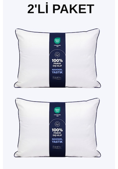 Formeya 2 Adet %100 Pamuk Nanojel Yastık Otel Yastığı 50x70 Cm