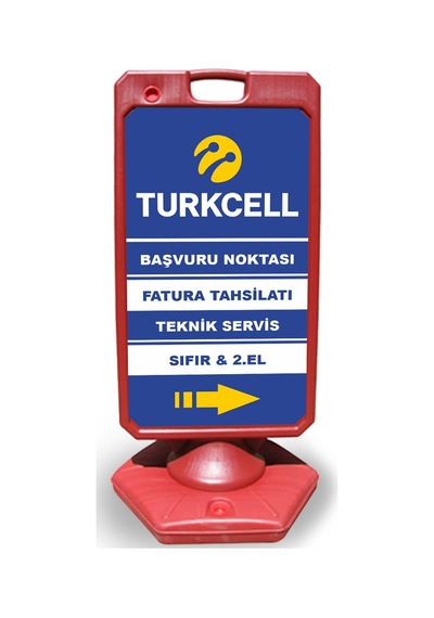 Turkcell   Reklam ve Yönlendirme Uyari Dubasi A Tabela Kırmızı