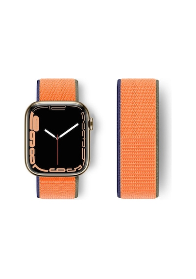 Apple Watch 42mm Hasırlı Cırtcırtlı Kordon - Turuncu