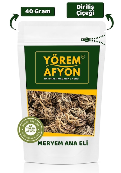 Yörem Afyon Suyla Hayat Bulan Kadim Mucize Meryem Ana Eli Otu, Fatma Ana, Diriliş Çiçeği Hierochuntica 40gr.