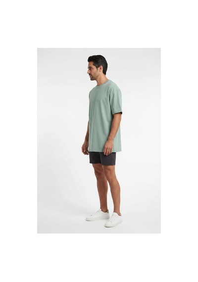 Lixa Basic Turkuaz Erkek Oversize T-shirt 141107 Siyah