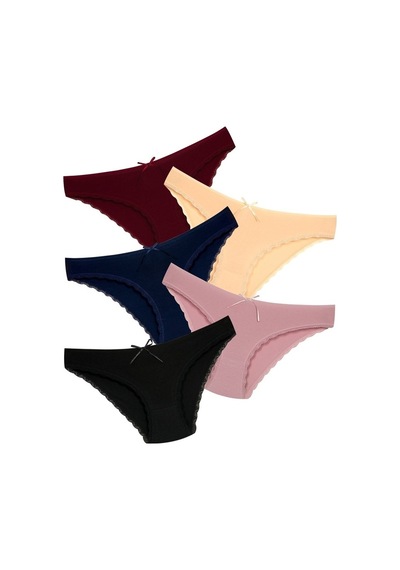 New Lilla 1101 Bikini Kadın T. Dantelli Külot Paketi (555344039) Çok Renkli