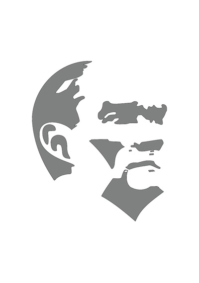 Mustafa Kemal Atatürk Silüet Sticker 17x17 Cm mavi