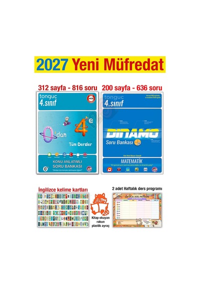 4. Sınıf 2027 Tüm Dersler Konu Anlatımlı Soru Bankası Dinamo Matematik Seti Yeni Müfredat