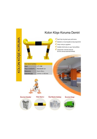 Otopark Bariyeri Kolon Köşe Koruma Bariyeri Duvar Kolon Koruyucu (318019856)