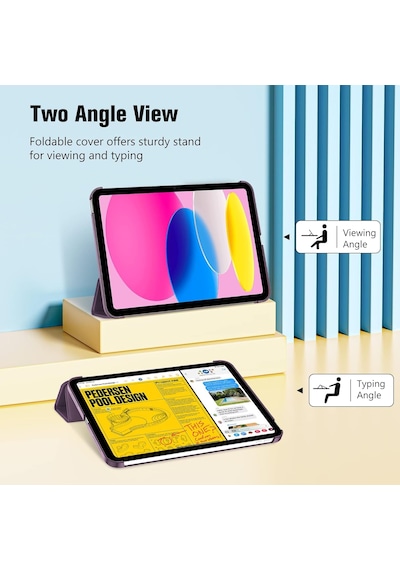 Apple Uyumlu iPad, A16 11.nesil 2025 Smart Folio Cover Akıllı Uyku Modlu Pu Deri Standlı Tablet Kılıfı Kapaklı Kılıf