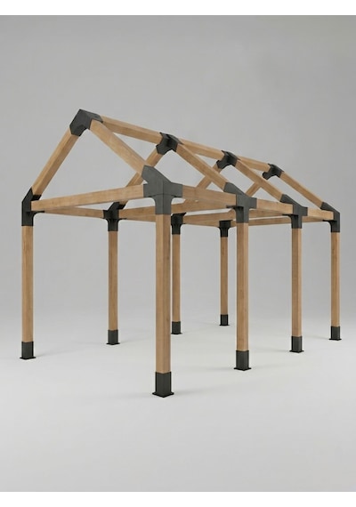 Pergola-kamelya Çatılı Extra Aparat Seti Ahşapsız Siyah
