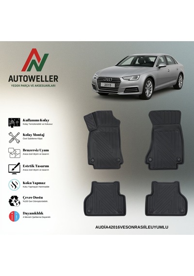 Audi A4 2016 Sonrası Uyumlu Havuzlu Oto Paspas