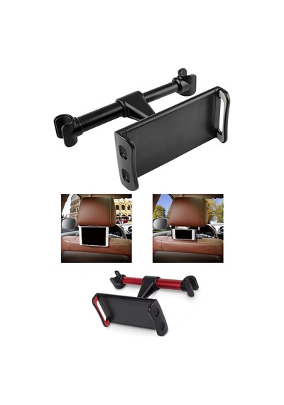 Araç İçi Koltuk Arkası Telefon Tablet Stand Koltuk Arkası Metal Stand Kaliteli Sarsılmaz Tabletstand Siyah