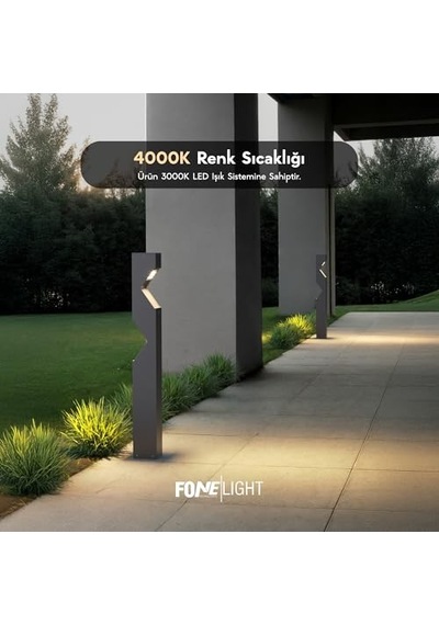 Dalluz Bahçe Aydınlatma Bollardı 100 Cm 4000k Doğal Beyaz Işık, Çift Yönlü, Ip65 Su Geçirmez Alüminyum Dış Mekan Led Yol, Villa Ve Peyzaj Aydınlatması Sku: Smgstk9b63e1e76e
