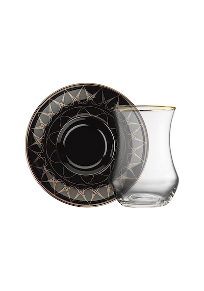 Sandro Moreno 1898 Davinci Siyah 12 Parça 6 Kişilik Çay Seti 150 Ml Siyah