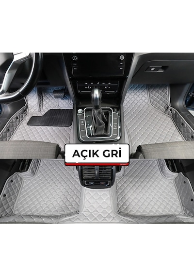 Volkswagen Vw Tiguan 2015-2023 Açık Gri 8d Premium Tam Kaplama Havuzlu Deri Oto Paspas