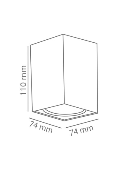 Sıva Üstü Dekoratif Armatür 74x110mm Siyah Reflektör Siyah Mermer Kasa - 930206029 Diğer