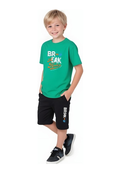 Fyk Kids Erkek Çocuk Yazlık Break Baskılı Alt-üst Takım Yeşil