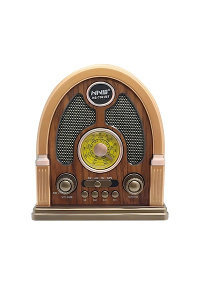 Nostaljik Bluetooth Radyo Ns-7061bt Şarjlı Taşınabilir Fm Radyo Mp3 Çalar