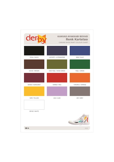Derby Lacivert Kanvas Bez / Kumaş Ayakkabı Boyası 100 Ml Kartela Renkleri