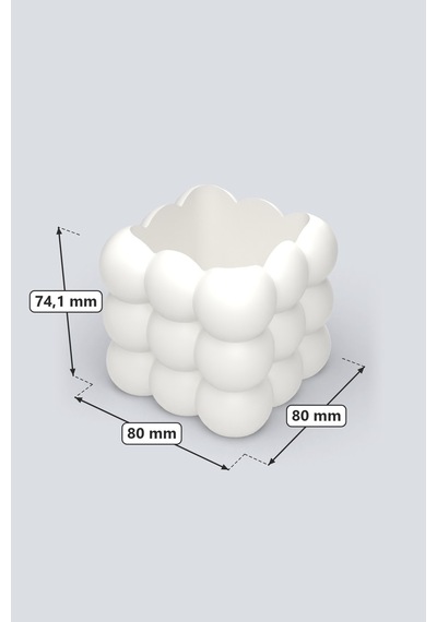 Makyaj Fırçası Ve Kalem Düzenleyici Masaüstü Organizer Kutu - 8 Cm Beyaz
