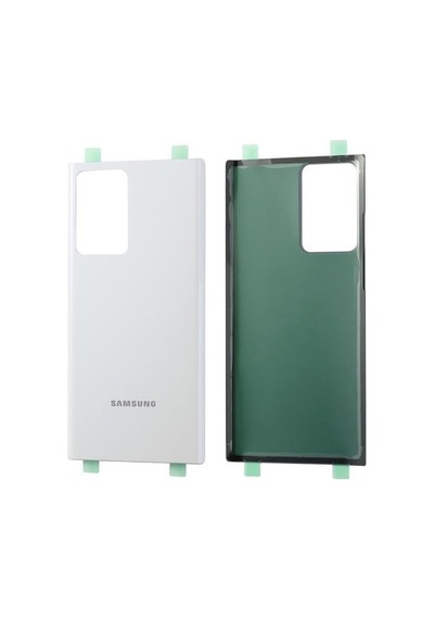 TeknikEvim Samsung Galaxy Uyumlu Note 20 Utra Arka Pil Batarya Kapağı Cam Full Lensli Beyaz