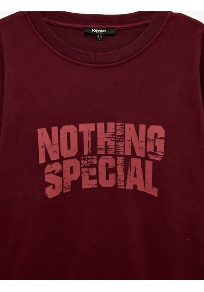 Koton Üç İplik Şardonlu Pamuklu Rahat Kalıp Bisiklet Yaka Baskılı Sweatshirt Bordo 7wam70156mk Koton Üç İplik Şardonlu Pamuklu Rahat Kalıp Bisiklet Yaka Baskılı Sweatshirt Bordo 7wam70156mk