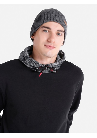 Colin's Colins Regular Fit Baskılı Kapüşonlu Siyah Erkek Sweatshirt Cl1064778 Siyah