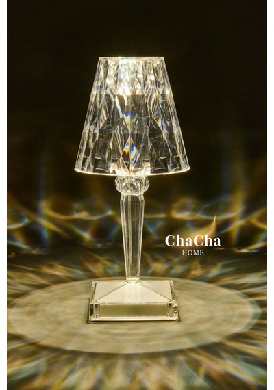 Chacha Home Brilliant Led Masa Lambası & Dekoratif Abajur Şeffaf