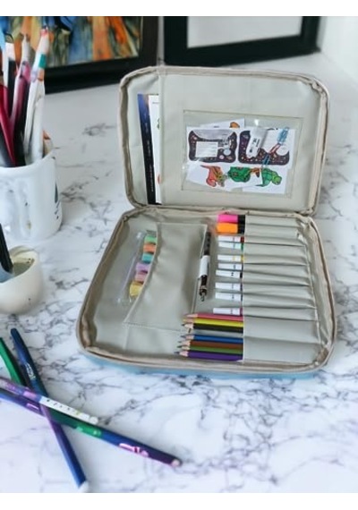 3 Resim Çantası Kalemlikli Defter Boya Malzemeleri Aktivite Çantası Unisex Kırtasiye Çantası