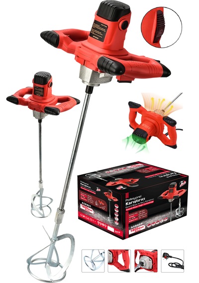 Assur ASR801 1800W Elektrikli Karıştırıcı Mikser Kırmızı