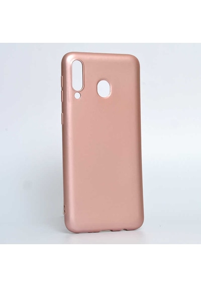 Kilifone - Samsung Uyumlu Galaxy M30 - Kılıf Mat Renkli Esnek Premier Silikon Kapak - Rose Gold