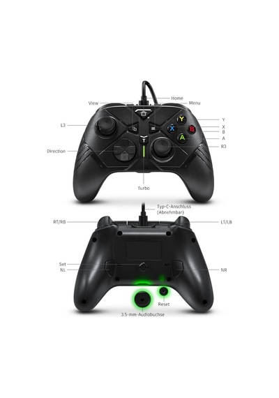 Pc Kablolu Usb Gamepad Windows 10/11 Uyumlu 3,5 Mm Ses Jaklı Makro Ve Turbo Tuşlu Oyun Kolu