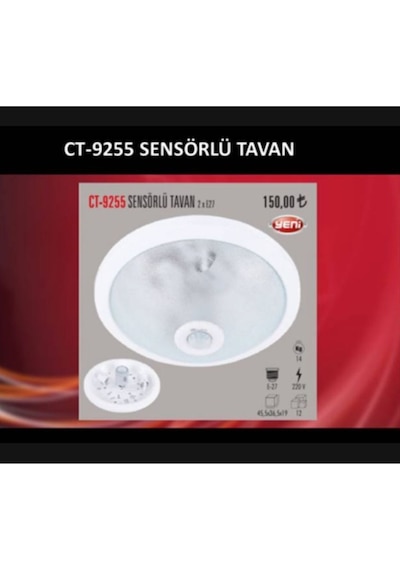 Ct-9255 Sensörlü Tavan Armatür Beyaz