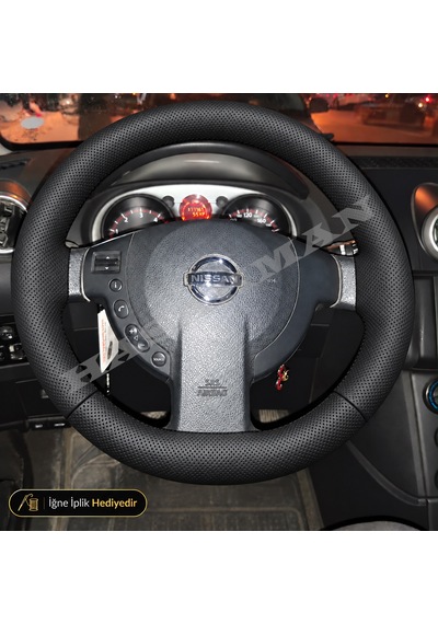 Nissan Juke Dikme Direksiyon Kılıfı Premium Komple Delikli Deri Siyah Dikiş Tekna-sport-solu Tuşlu 2010-2014