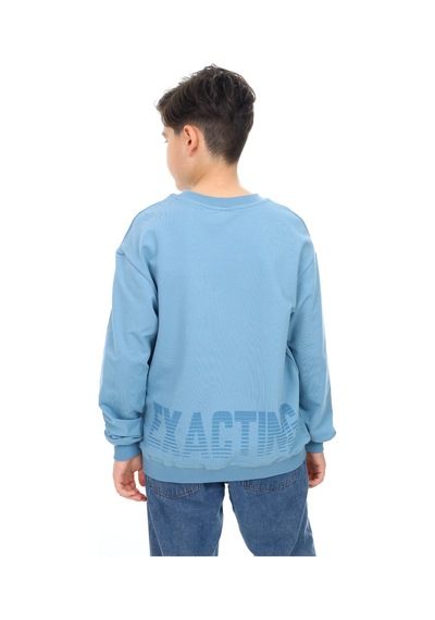 Toontoy Kids Toontoy Erkek Çocuk Baskılı Sweatshirt Mavi