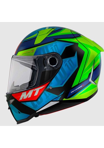 Mt Targo S Diogo Moreria C7 Gloss Kapalı Kask Mavi - Yeşil