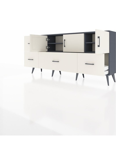 Arges Konsol 4 Raflı 4 Çekmeceli 3 Kapaklı 176x30x83 Antrasit-aytaşı/aytaşı Aytaşı/aytaşı Arges Konsol 4 Raflı 4 Çekmeceli 3 Kapaklı 176x30x83 Antrasit-aytaşı/aytaşı Aytaşı/aytaşı