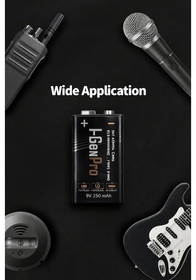 I-gen D925 2'li Aa/aaa/9v Pil Şarj Aleti + 2 Adet 9v Pro 250 Mah 1.2v Ni-mh Şarjlı 9v Pilli Set