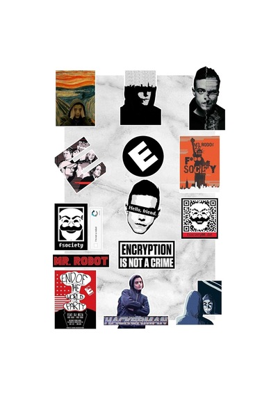 Mr. Robot Temalı Laptop Notebook Tablet Sticker Seti 15 Adet